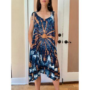 Blue tie dye dress